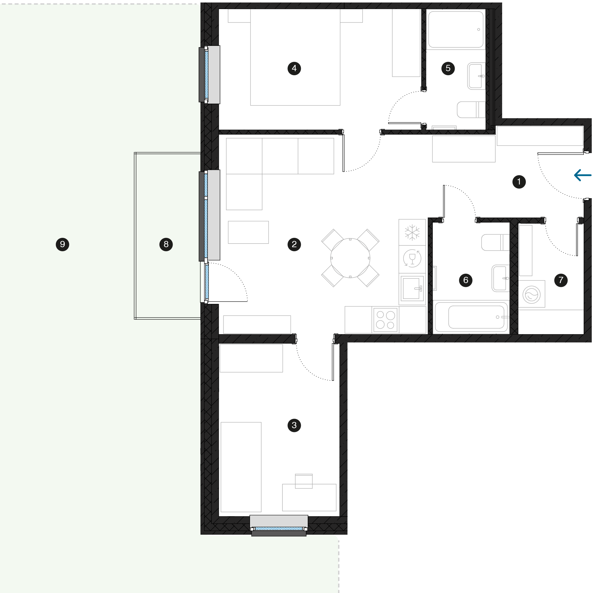 Pillar Jaunie dzīvokļi Dreiliņu priedes plānojums