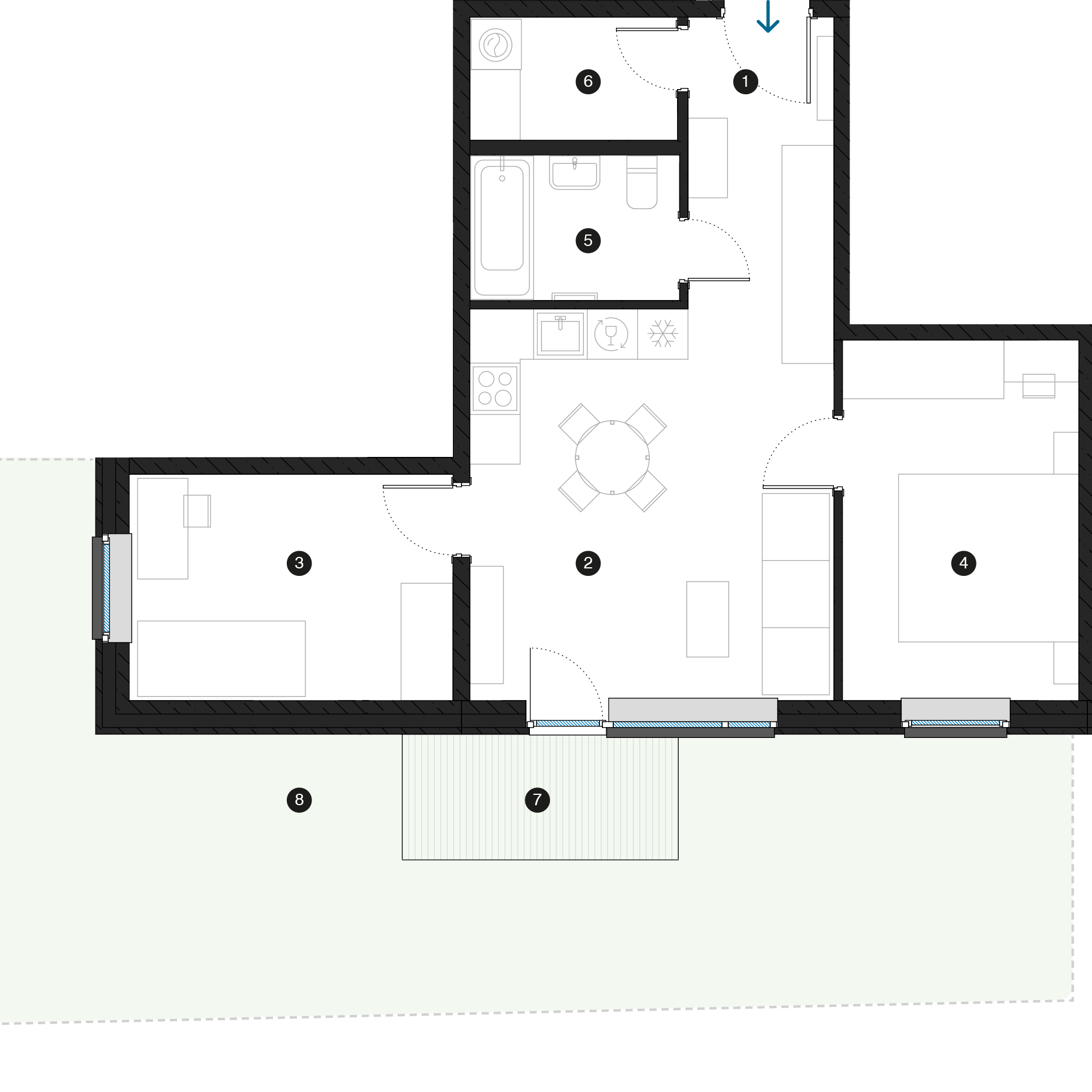 Pillar Jaunie dzīvokļi Dreiliņu priedes plānojums