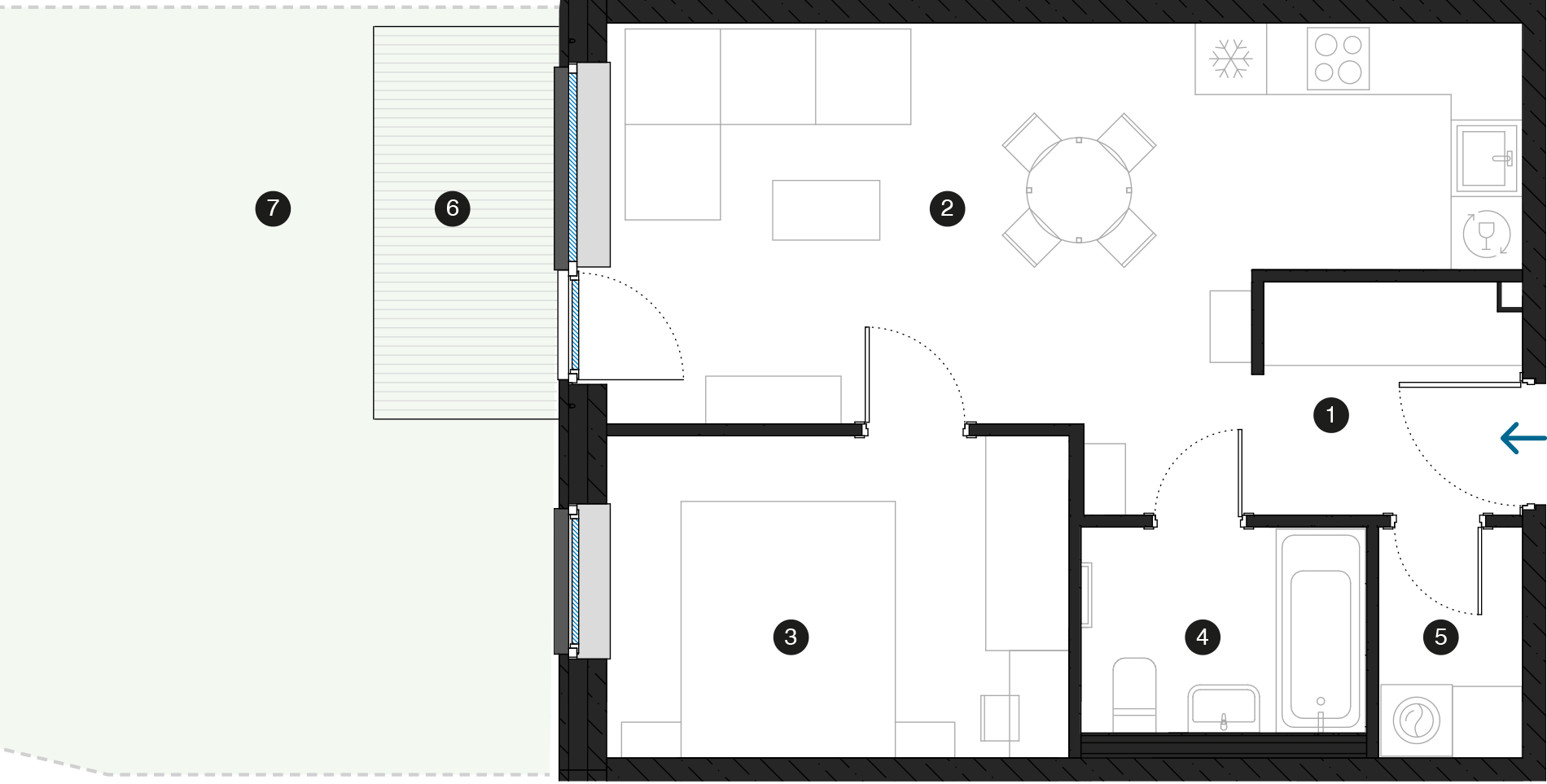 Pillar Jaunie dzīvokļi Dreiliņu priedes plānojums