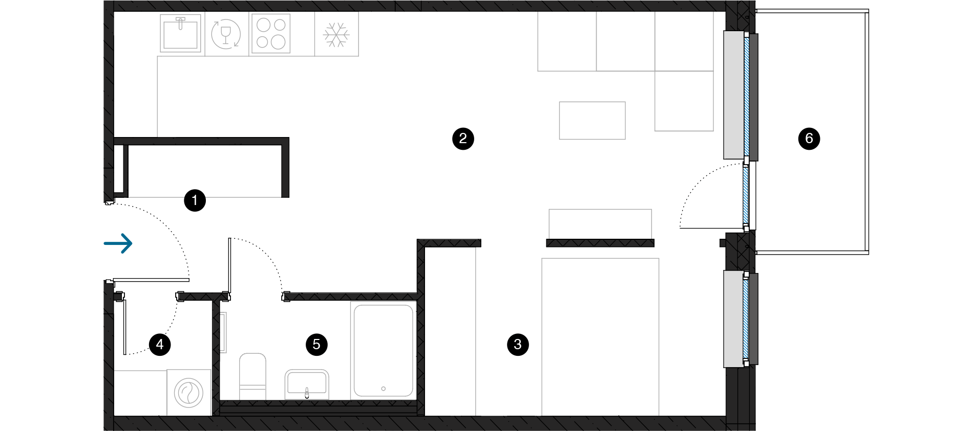 Pillar Jaunie dzīvokļi Dreiliņu priedes plānojums