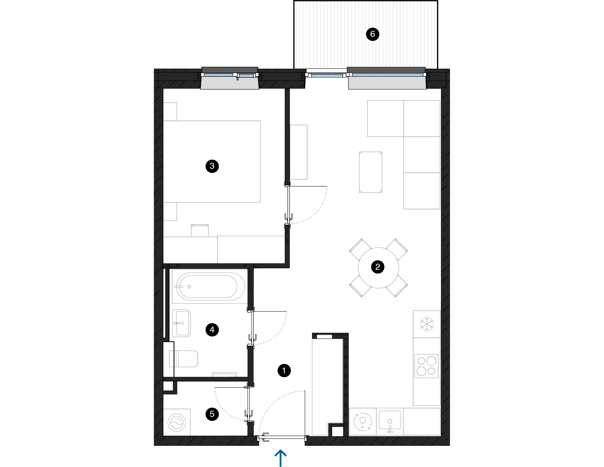 Pillar Jaunie dzīvokļi Iļģuciema mājas plānojums