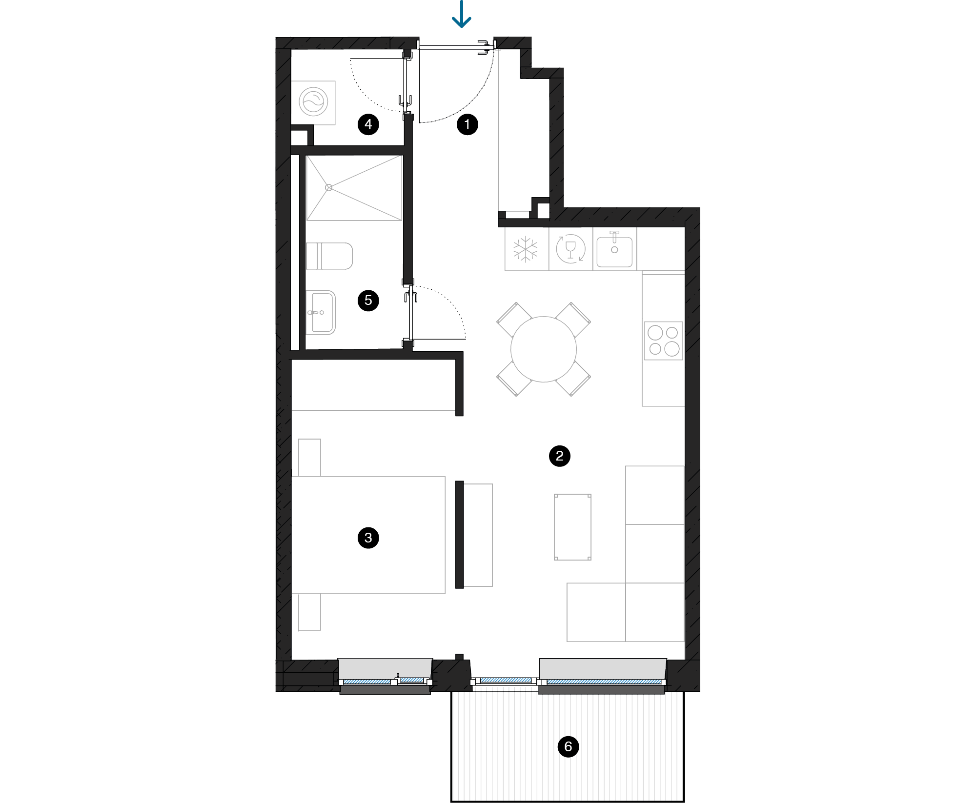 Pillar Jaunie dzīvokļi Iļģuciema mājas plānojums
