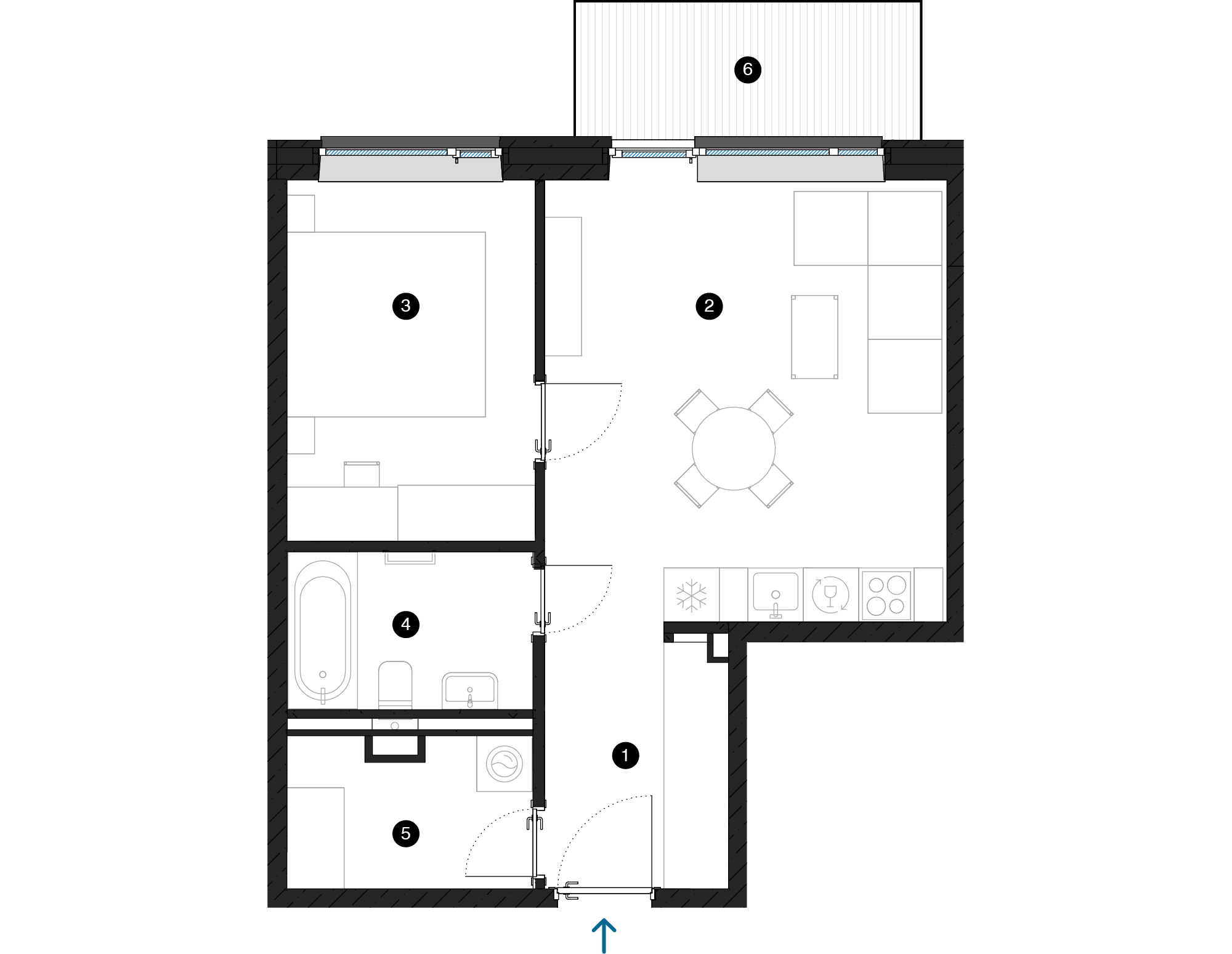 Pillar Jaunie dzīvokļi Iļģuciema mājas plānojums