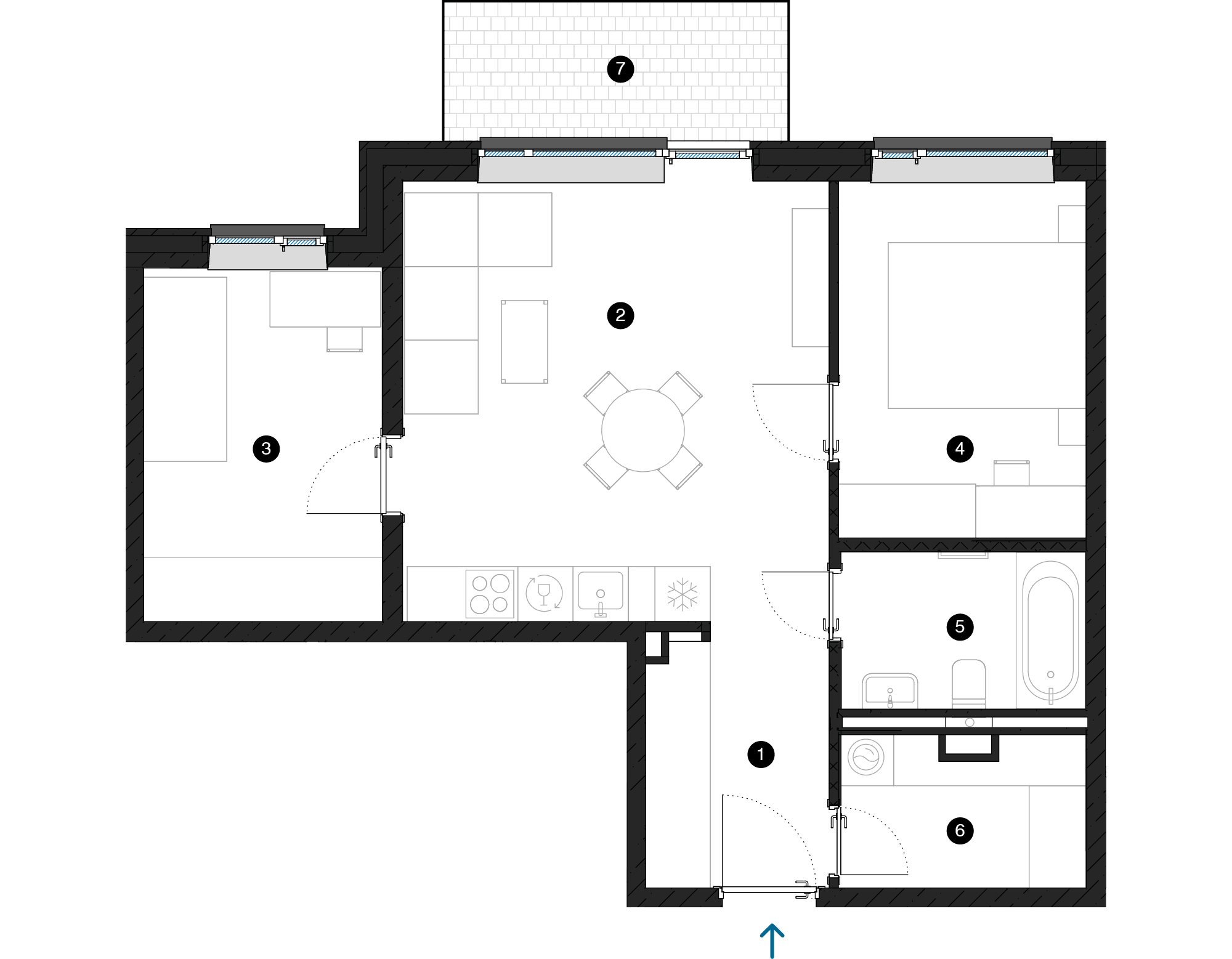 Pillar Jaunie dzīvokļi Iļģuciema mājas plānojums