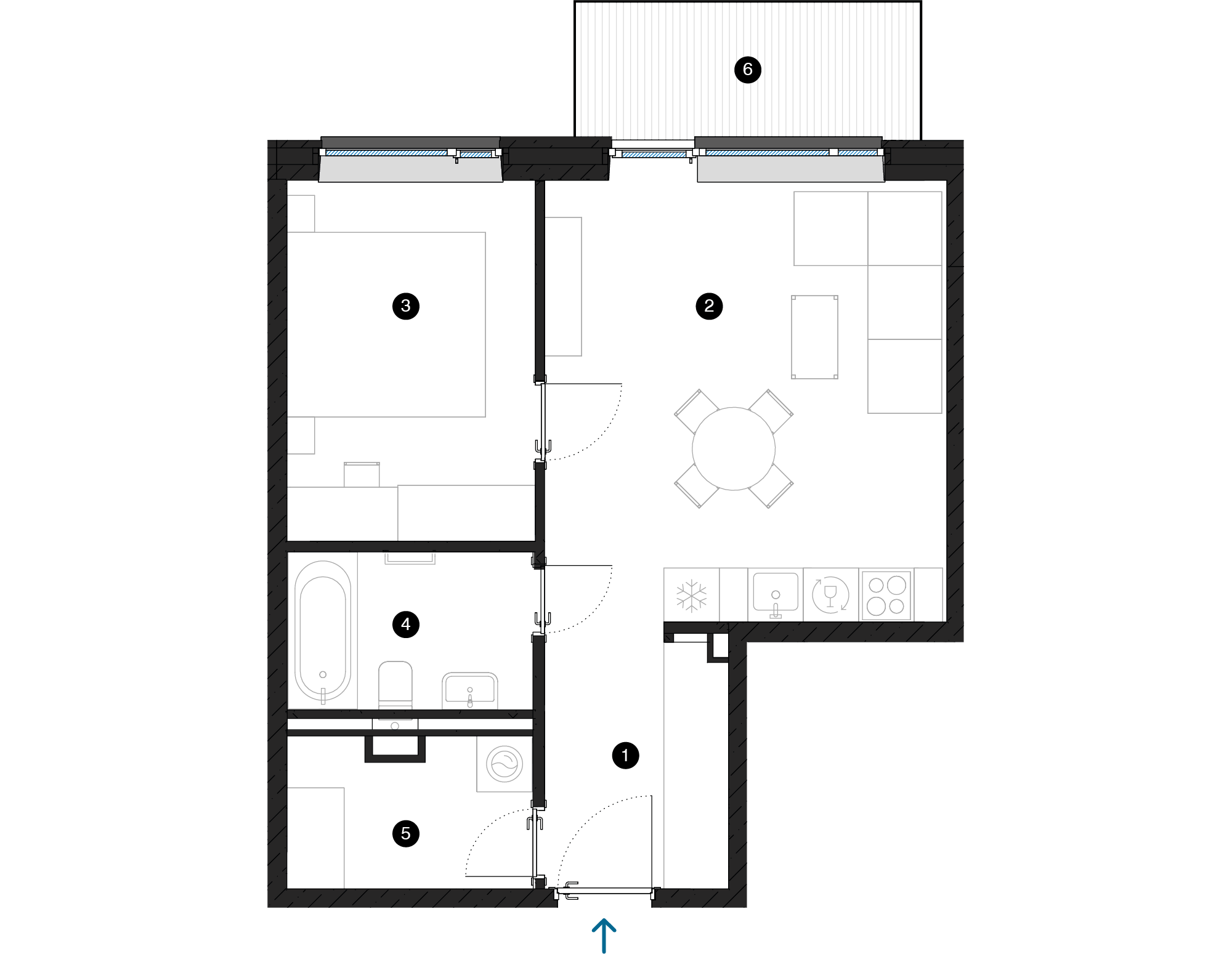 Pillar Jaunie dzīvokļi Iļģuciema mājas plānojums
