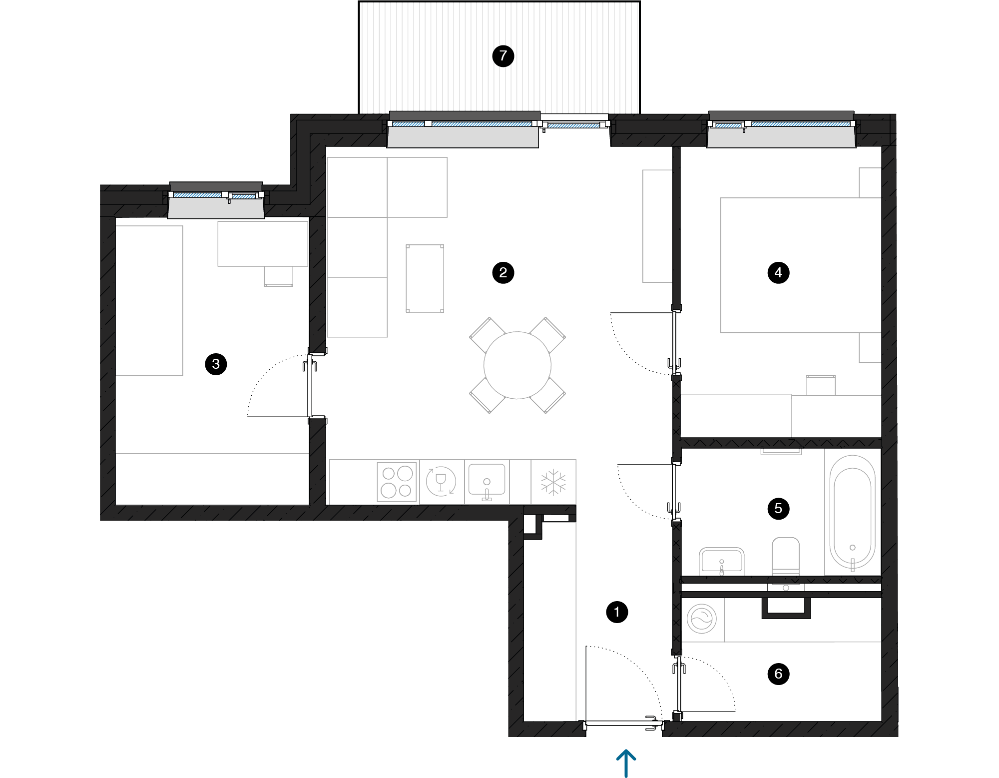 Pillar Jaunie dzīvokļi Iļģuciema mājas plānojums