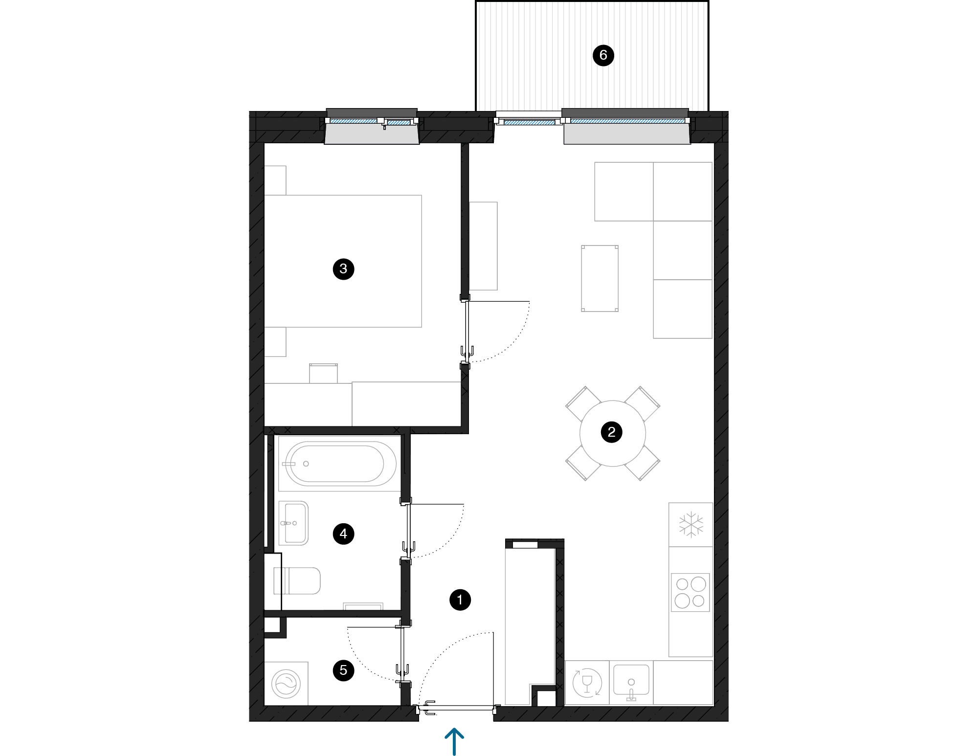 Pillar Jaunie dzīvokļi Iļģuciema mājas plānojums