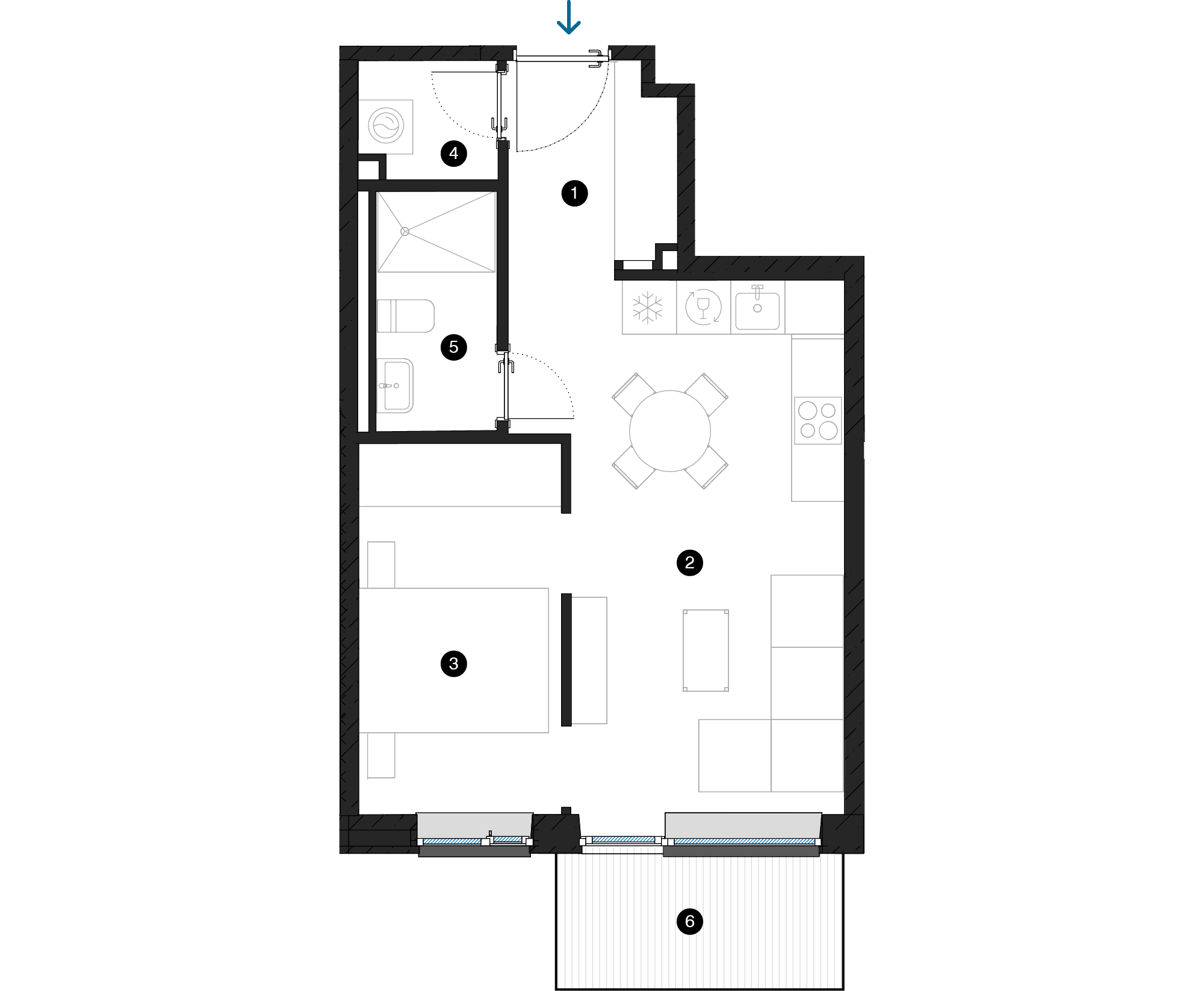 Pillar Jaunie dzīvokļi Iļģuciema mājas plānojums