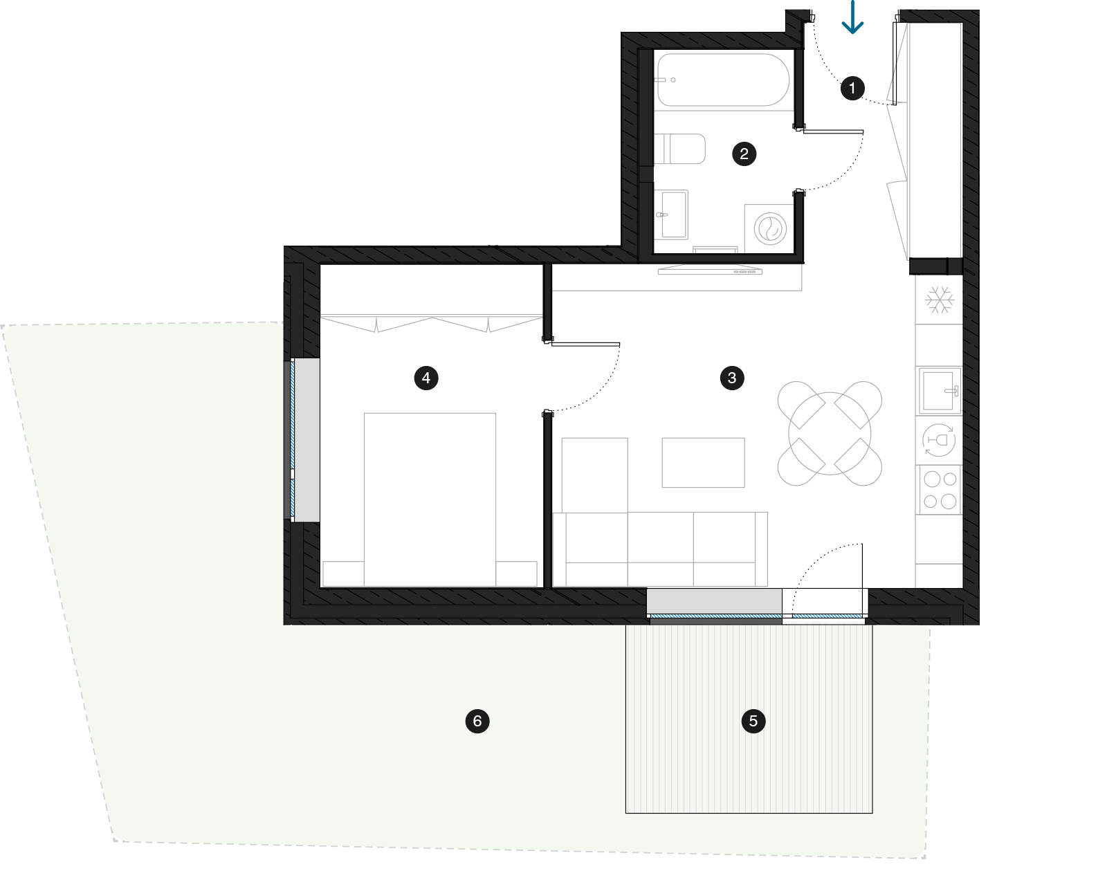 Pillar Jaunie dzīvokļi Mežciemā plānojums