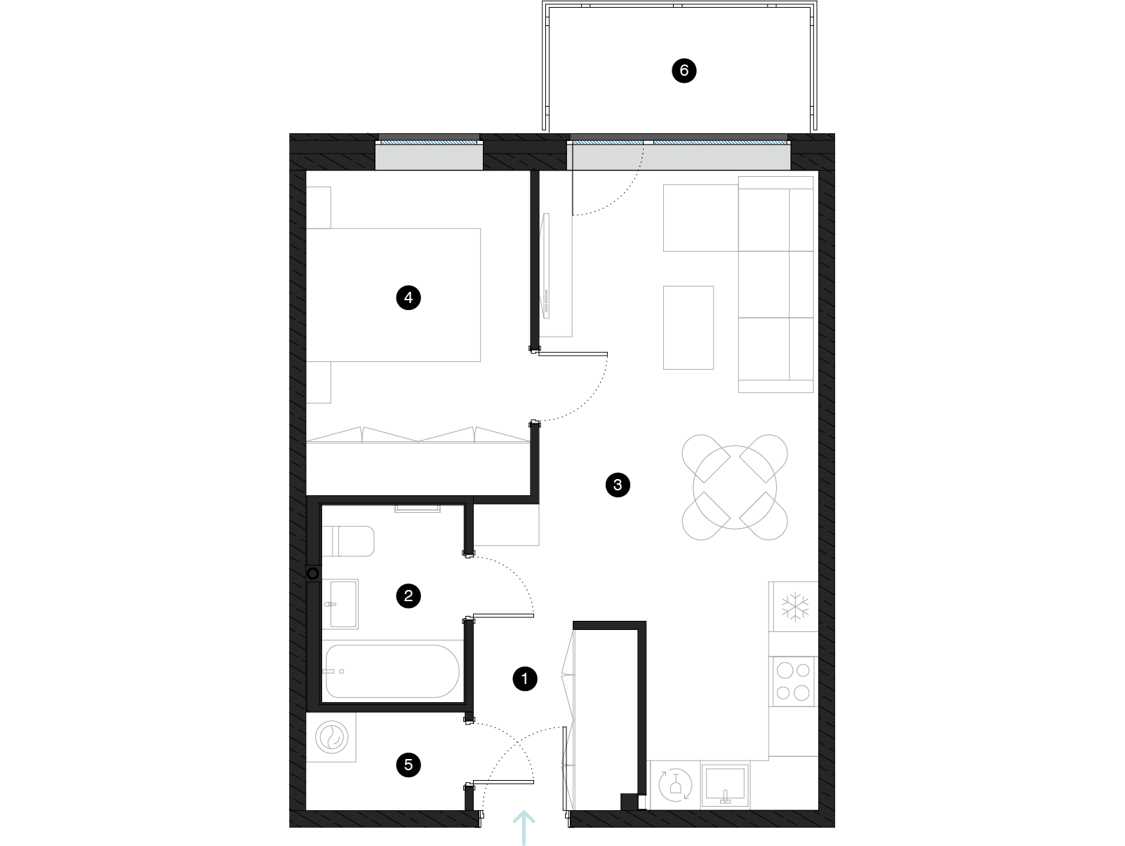 Pillar Jaunie dzīvokļi Mežciemā plānojums